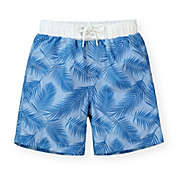 Hope & Henry Boys&#39; Board Short with Elastic Waist (Blue Palm Print, 18-24 Months)