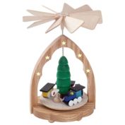 Alexander Taron 4.25" Richard Glaesser Train Under the Christmas Tree Mini Pyramid