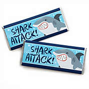 Big Dot of Happiness Shark Zone - Candy Bar Wrapper Jawsome Party or Birthday Party Favors - Set of 24