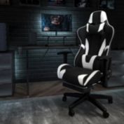 Emma + Oliver Z300 Black Racing Gaming Ergonomic Reclining Chair with Footrest