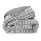 Alternate image 0 for 100% Cotton Textured Stripe Duvet Cover - Full/Queen - Gray/White   BOKSER HOME