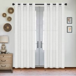 Natural Linen Semi Sheer Curtains 2 Panels