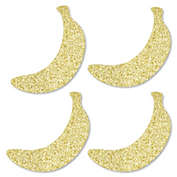 Big Dot of Happiness Gold Glitter Banana - No-Mess Real Gold Glitter Cut-Outs - Tropical Party Confetti - Set of 24