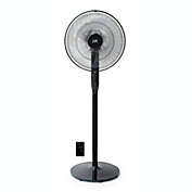 Sunpentown 16" DC-Motor Energy Saving Stand Fan with Remote and timer-Piano, Black