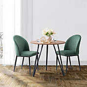 CorLiving Nash Side Chair With Black Legs, Dark Green