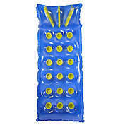 Swim Central 76" Inflatable Blue and Yellow 18-Pocket French Style Swimming Pool Air Mattress