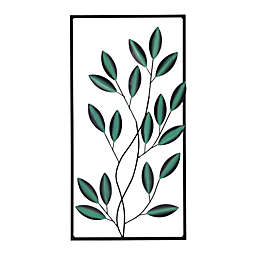 Juvale Metal Leaf Wall Decor for Living Room, Wall Art for Gifts, Wedding, Housewarming 12 x 23.6 In