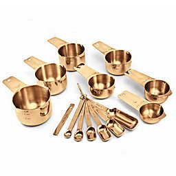 2LB Depot Copper Color Plated Measuring Cups & Spoons Set of 14