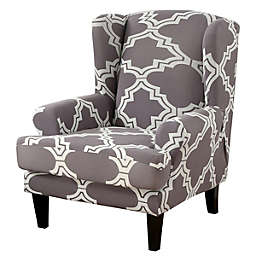 Stock Preferred Wing Chair Slipcovers in 2-Pieces Gray 02