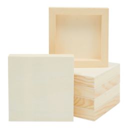Bright Creations 6 Pieces 5x5 Wood Panel Boards, Wooden Squares for Crafts, Painting Canvas, DIY Art Projects, Acrylic