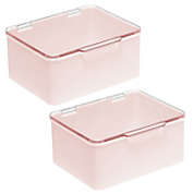 mDesign Plastic Stackable Toy Storage Bin Box with Lid