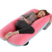 Kitcheniva Pregnancy Body Pillow Contoured U Shape Extra Comfort Pink Blue