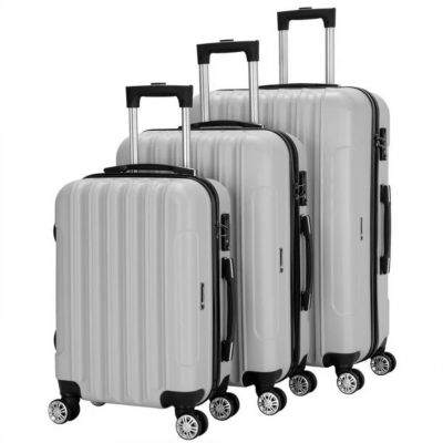 Zimtown 3PCS Luggage Travel Set Bag ABS Trolley Hard Shell Suitcase w/TSA lock