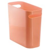 mDesign Slim Plastic Small Trash Can Wastebasket with Handles