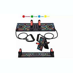 Link  9 in 1 Push Up Rack Board System Fitness Full Body Workout Train Gym Exercise with Resistance Bands For Home & Travel