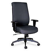 Flash Furniture High Back Black LeatherSoft Smooth Upholstered Executive Swivel Office Chair with Arms