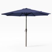 WestinTrends 9 Ft Outdoor Patio Market Umbrella with Tilt and Crank, Navy Blue