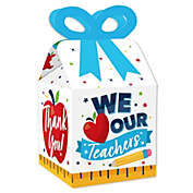 Big Dot of Happiness Thank You Teachers - Square Favor Gift Boxes - Teacher Appreciation Bow Boxes - Set of 12
