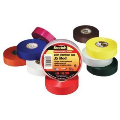 Scotch 1/2" x 20&#39; 3M White Color Coding Electrical Tape