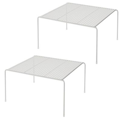 mDesign Metal Square Kitchen Organizer Storage Shelves
