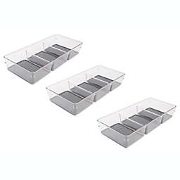 Lexi Home Eco Conscious Clear Acrylic 3 Compartment Organizer Tray Set of 3