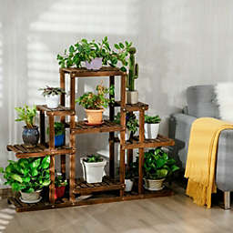 Costway 6-Tier Flower Wood Stand Plant Display Rack Storage Shelf