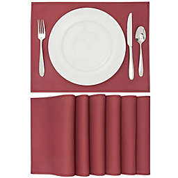 Farmlyn Creek Burgundy Burlap Placemats Set of 6 for Dining Table (12.75 x 16.75 In)