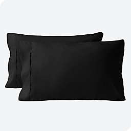 Bare Home Premium 1800 Ultra-Soft Microfiber Pillowcase Set - Double Brushed - Hypoallergenic - Wrinkle Resistant (Black, Standard)