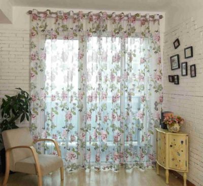 Dolce Mela Home Decorative Window Sheer Curtain Panel, Prague
