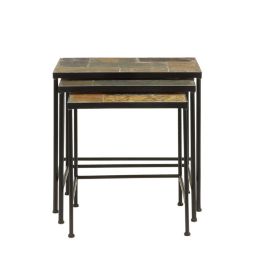 4D Concepts 3 piece nesting tables w/ slate tops