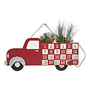 Contemporary Home Living 18" Red and White Tree Truck Christmas Advent Calendar