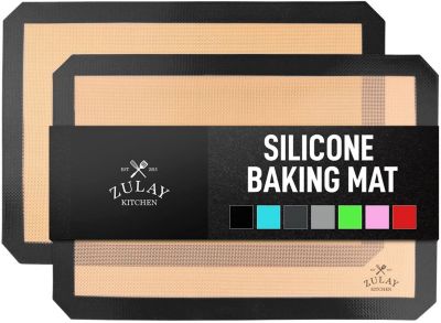 Zulay Kitchen (2 Pack) Silicone Baking Mat Sheet Set - Black