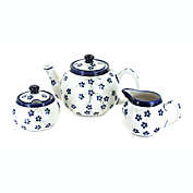 Blue Rose Polish Pottery 5960 Zaklady 3 PC Tea Set