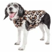 Pet Life Pet Life Luxe &#39;Lab-Pard&#39; Dazzling Leopard Patterned Mink Fur Dog Coat Jacket