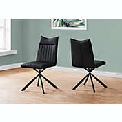Monarch Specialties Inc   DINING CHAIR - 2PCS / 36"H / BLACK LEATHER-LOOK / BLACK