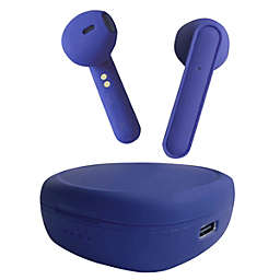 Link Xtreme Rubberized Wireless Earbuds with Charging Case Touch Control Bluetooth 5.0 TWS 40 Hours Standby - Royal Blue