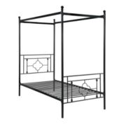Lazzara Home Norhill Black Metal Frame Twin Canopy Bed