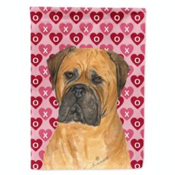 Caroline's Treasures Bullmastiff Hearts Love and Valentine's Day Portrait Flag Garden Size 11.25 x 15.5
