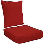 Sunnydaze Back and Seat Cushion Set for Indoor/Outdoor Deep Seating - Red