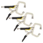 Built Industrial 6 Inch Heavy Duty Locking C Clamps for Woodworking, Welding, Automotive, Carpentry Building (3 Pack)