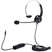 AGPtEK Hands-Free Call Center Noise Cancelling Corded Monaural Headset Headphone
