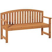 Outsunny 4.6Ft Garden Bench, 3 Seater Outdoor Patio Seat with Slatted Design for Park, Yard, Indoor, Orange