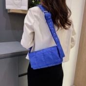 Kitcheniva Women Nylon Cotton Padded Handbag, Light Blue