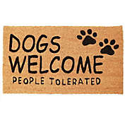 Juvale Dogs Welcome People Tolerated Welcome Mat, Natural Coir Doormat (30 x 17 in)