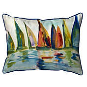 Betsy Drake Multi Color Sails Extra Large Zippered Indoor/Outdoor Pillow 20x24