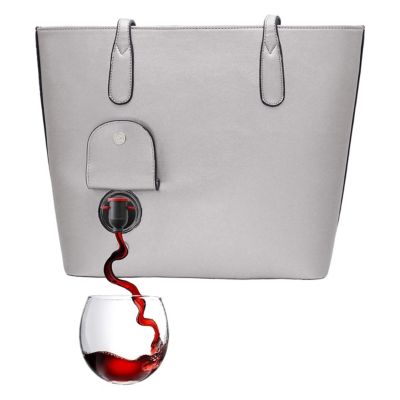 PortoVino City Tote Bag - Canvas Wine Purse With Hidden Insulated Compartment