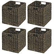 mDesign Woven Seagrass Home Storage Basket for Cube Furniture