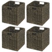 mDesign Woven Seagrass Home Storage Basket for Cube Furniture