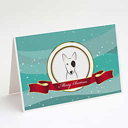Caroline's Treasures Bull Terrier Merry Christmas Greeting Cards and Envelopes Pack of 8 7 x 5