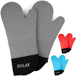 Zulay Kitchen Silicone Oven Mitts - Grey